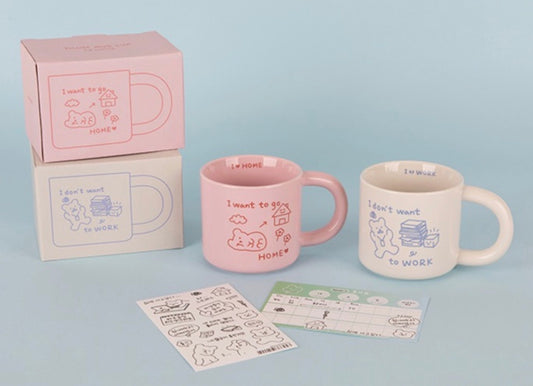 Dailylike 懶懶熊手繪插畫風格馬克杯 290ml (2款)