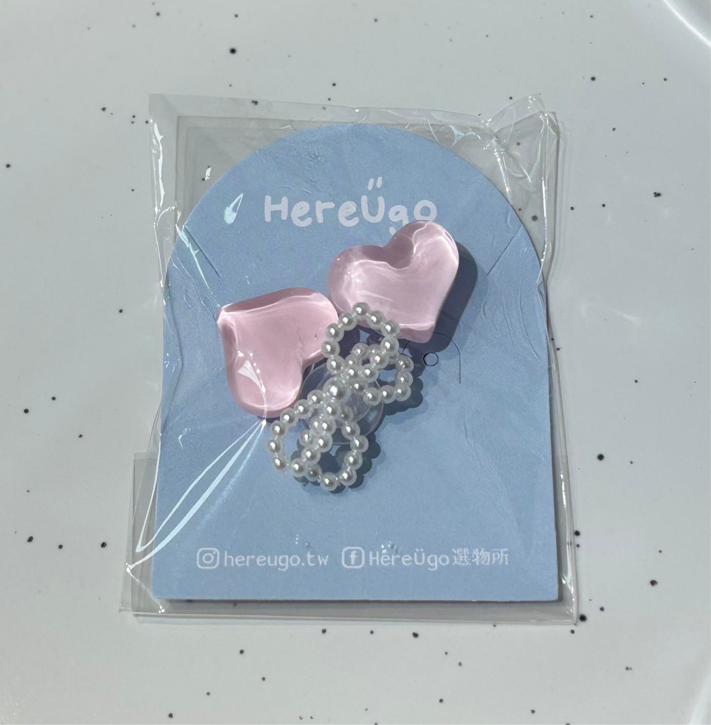 韓製。珍珠蝴蝶結愛心鞋扣 (2色)
