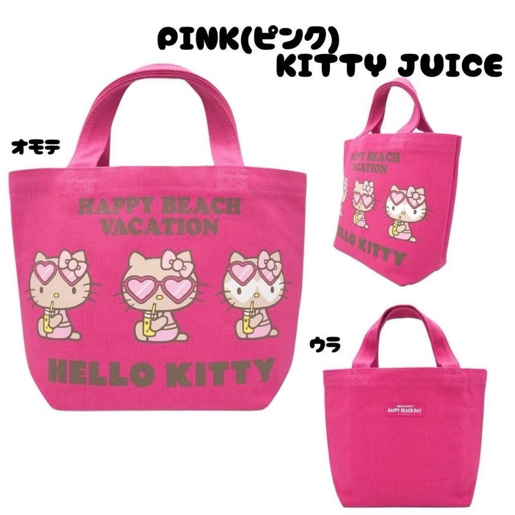 三麗鷗渡假限定|Hello Kitty 帆布手提袋_桃紅墨鏡