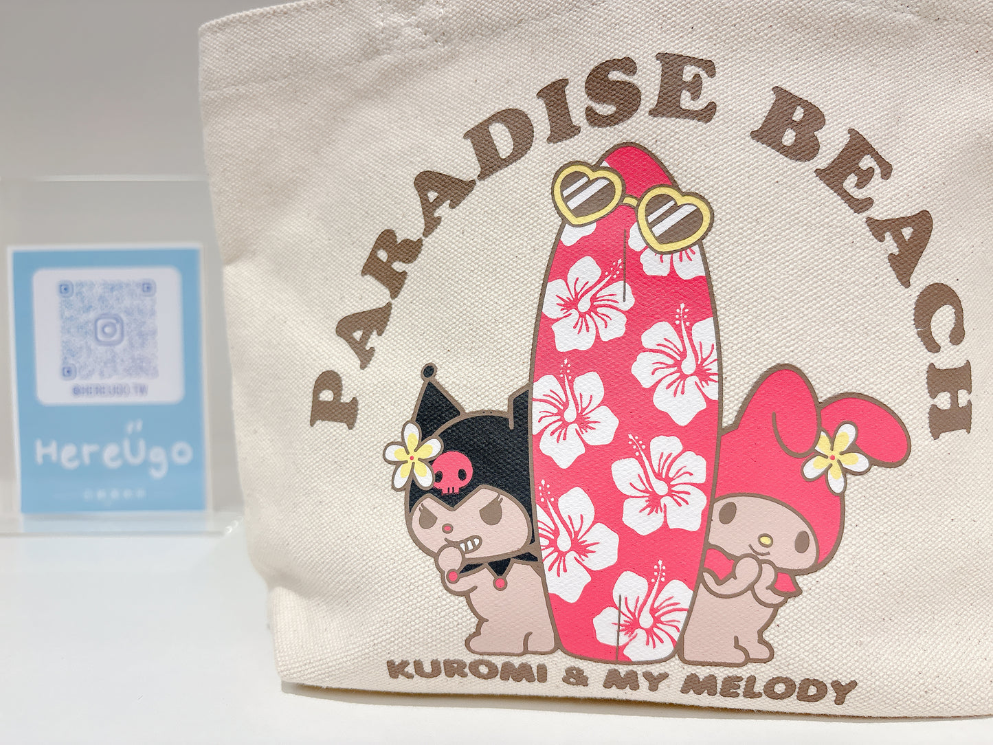三麗鷗渡假限定|Kuromi&Melody 帆布手提袋_衝浪板