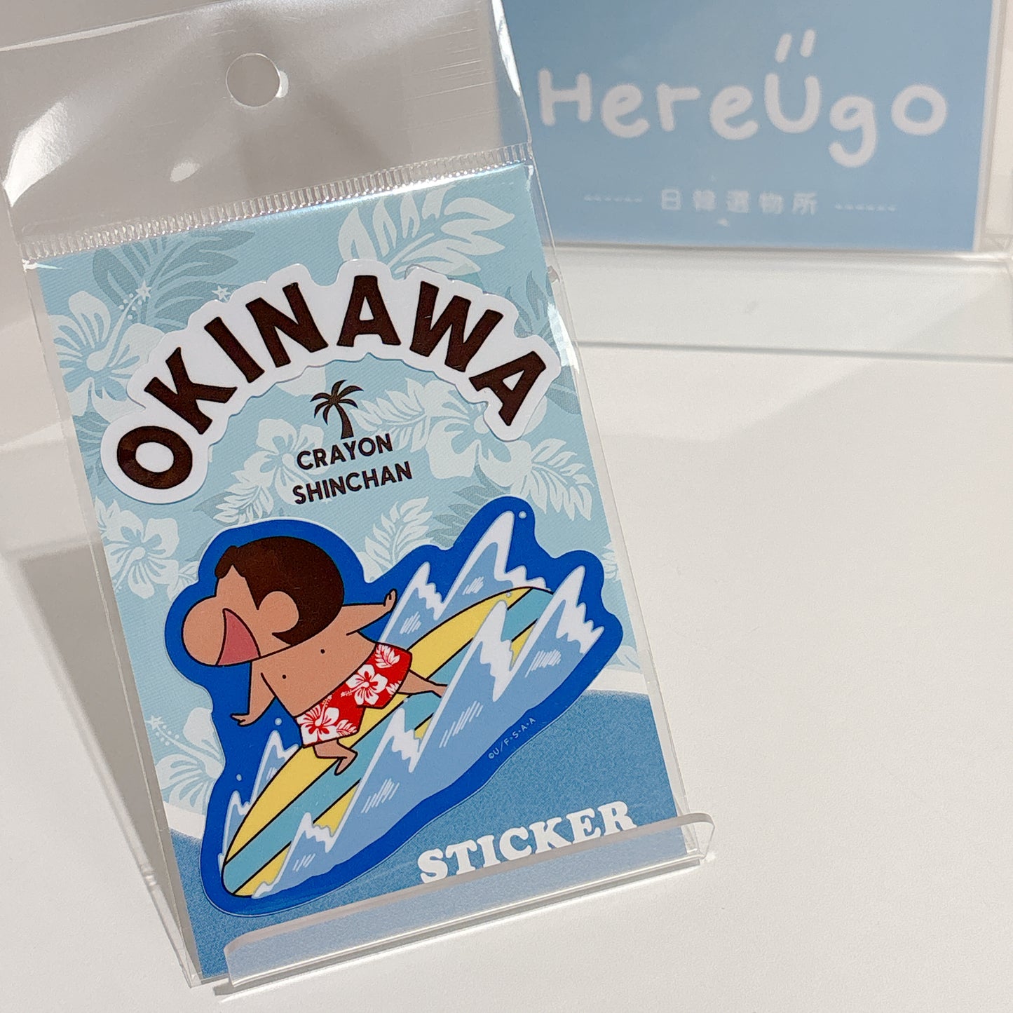 日本沖繩限定。蠟筆小新貼紙/行李貼