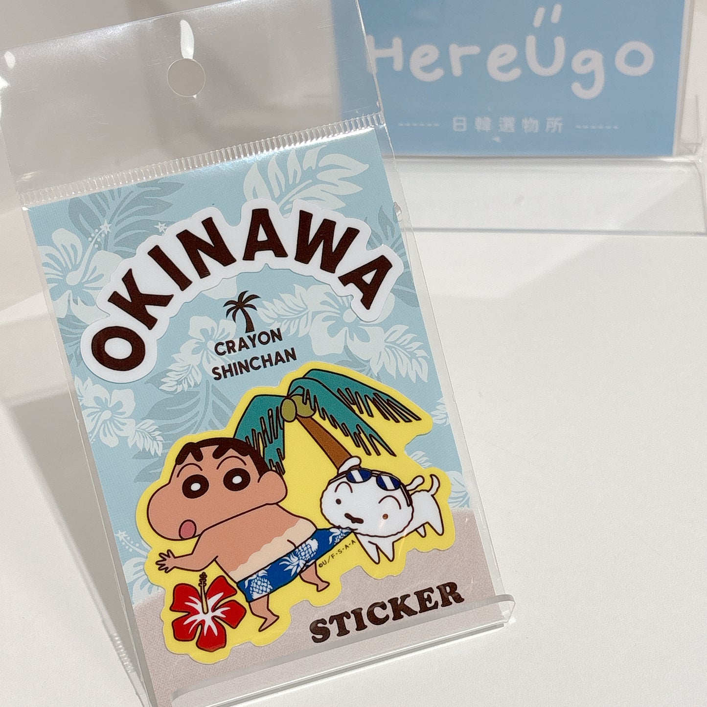 日本沖繩限定。蠟筆小新貼紙/行李貼