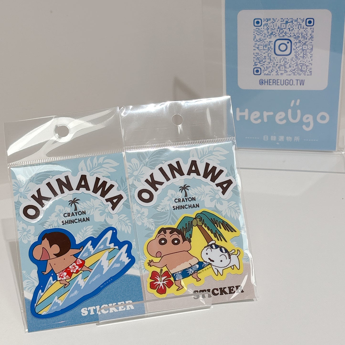 日本沖繩限定。蠟筆小新貼紙/行李貼