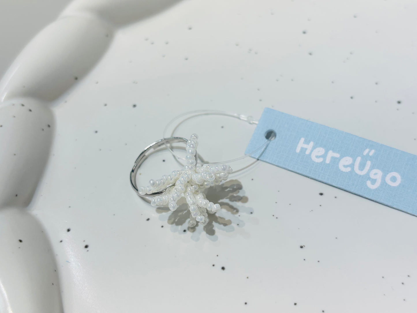 韓製。珍珠煙花戒指 (2色)