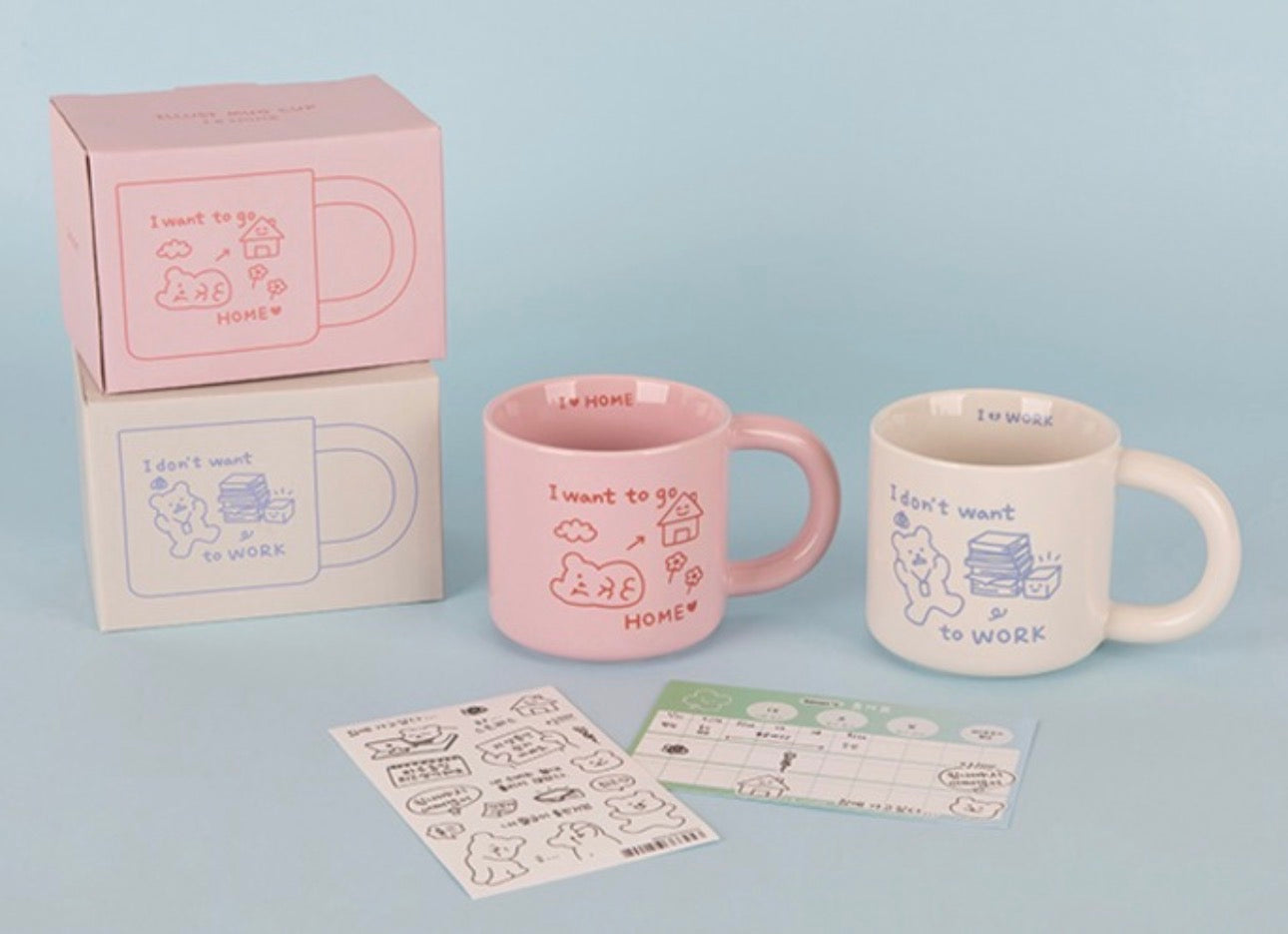 Dailylike 懶懶熊手繪插畫風格馬克杯 290ml (2款)