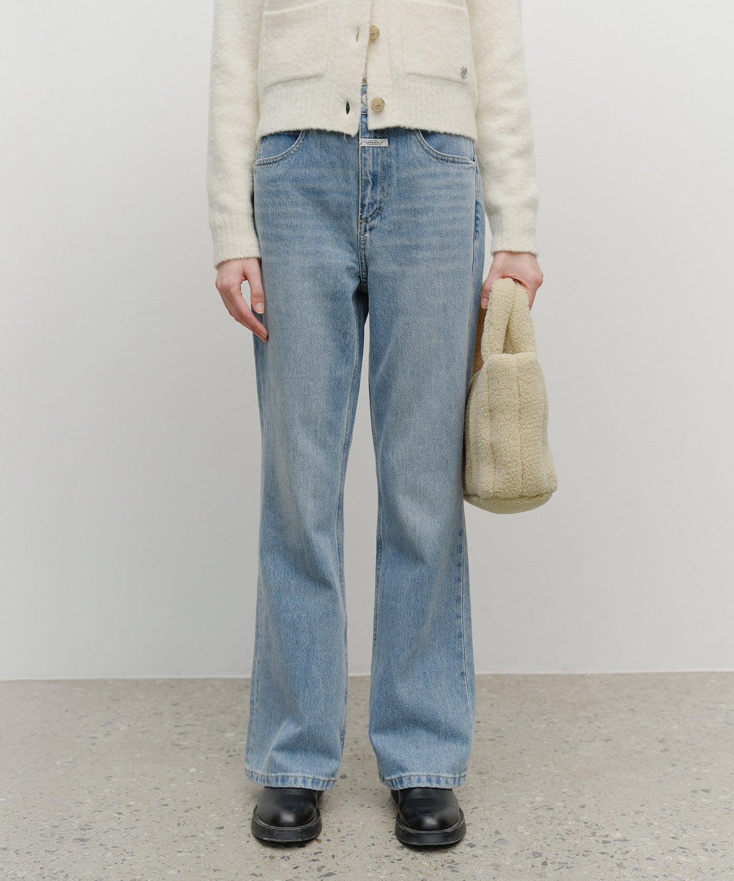 [MARITHE FRANCOIS GIRBAUD] MFG 經典Logo 毛呢泰迪熊 手提袋/包