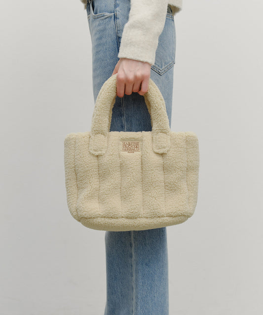 [MARITHE FRANCOIS GIRBAUD] MFG 經典Logo 毛呢泰迪熊 手提袋/包