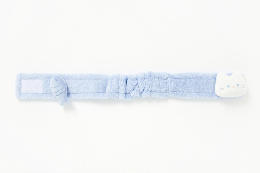 寶寶藍喵喵魚自黏彈性洗臉髮帶