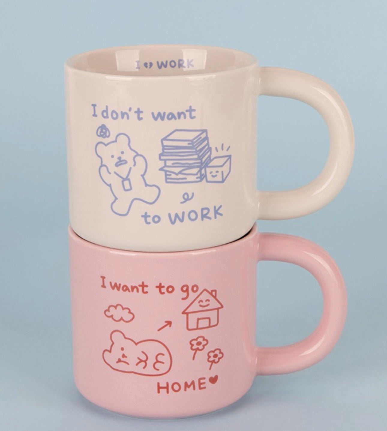 Dailylike 懶懶熊手繪插畫風格馬克杯 290ml (2款)