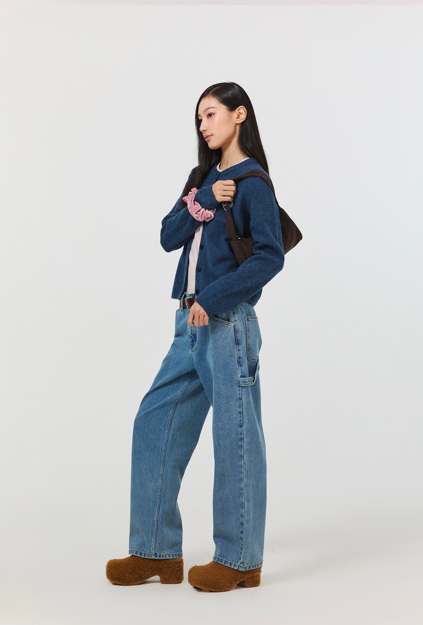 [EMIS] 燈芯絨 Logo HOBO包