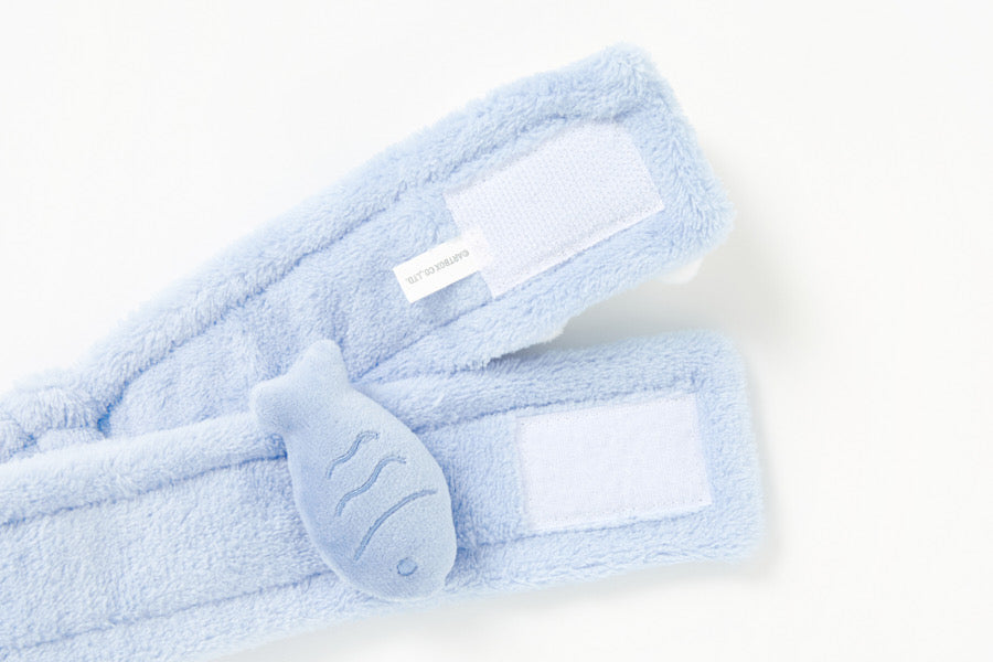 寶寶藍喵喵魚自黏彈性洗臉髮帶