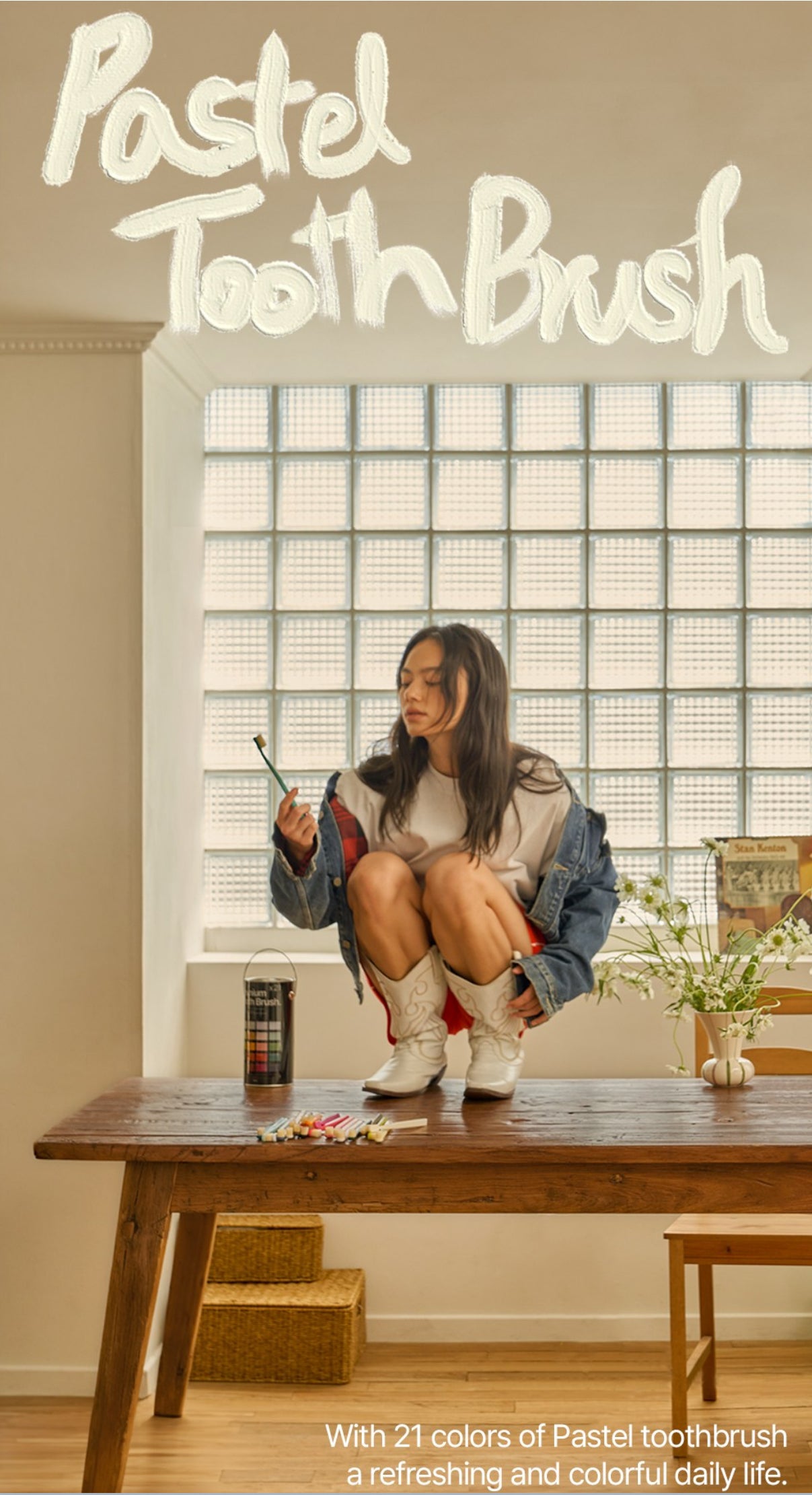 [Hetras] pastel 油漆桶彩色雙層細毛彈性牙刷 (21入)
