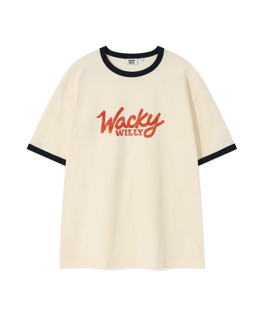 [Wacky Willy] 25SS火柴人男款白底滾邊T-shirt 【9折】