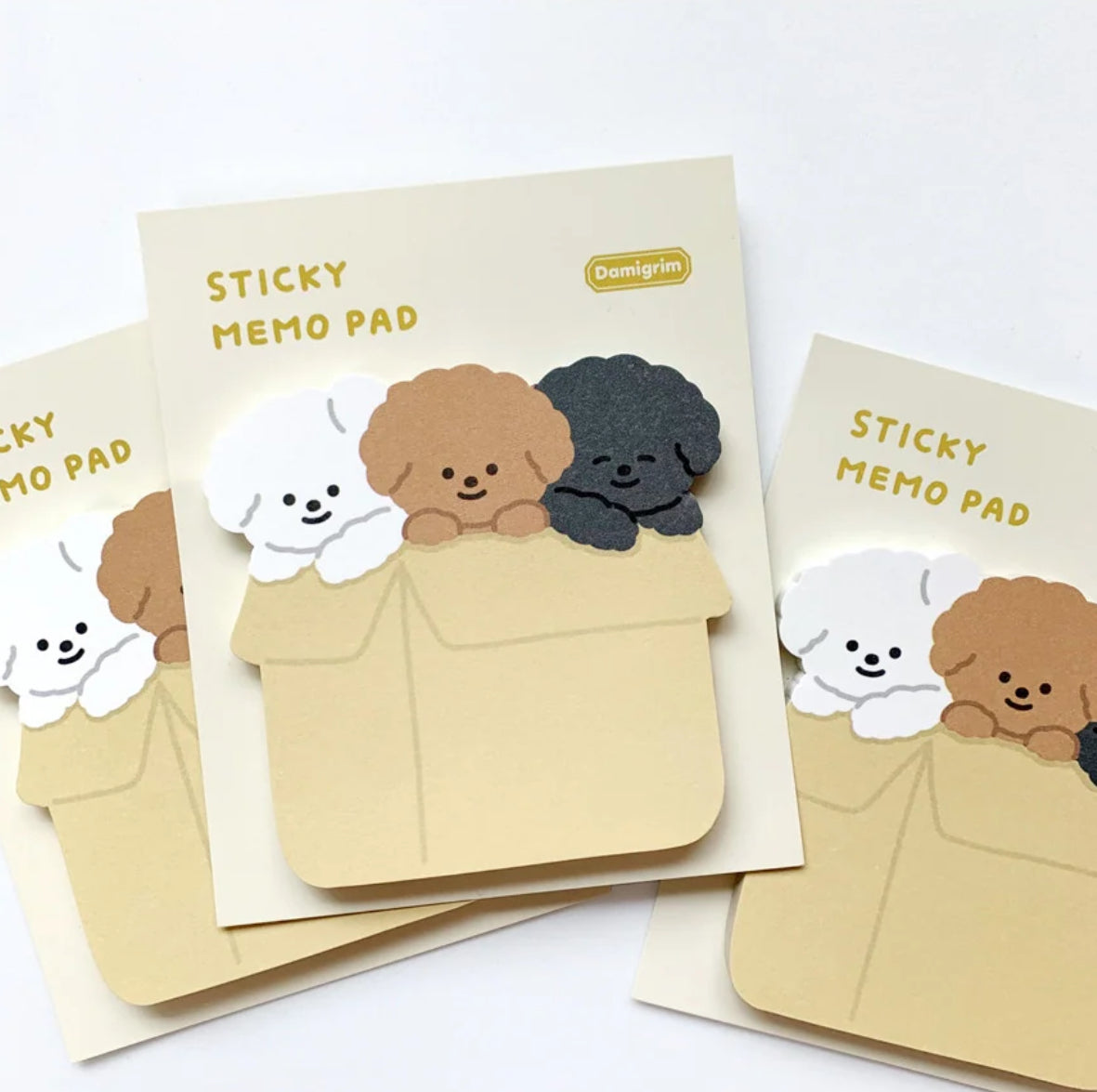 [Damigrim] 韓國文創。紙箱雲朵狗 sticky memo pad