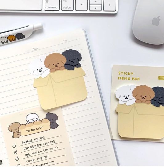 [Damigrim] 韓國文創。紙箱雲朵狗 sticky memo pad