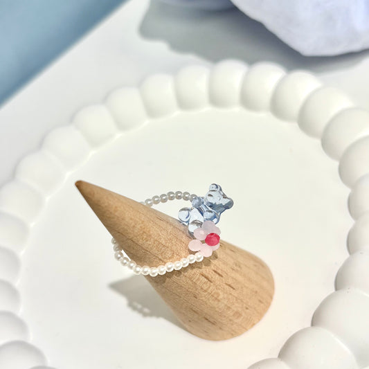 韓製。GummyBear軟糖小熊串珠戒指