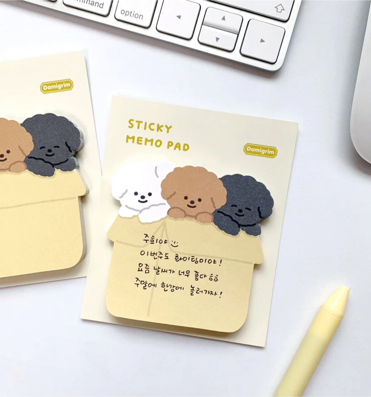[Damigrim] 韓國文創。紙箱雲朵狗 sticky memo pad