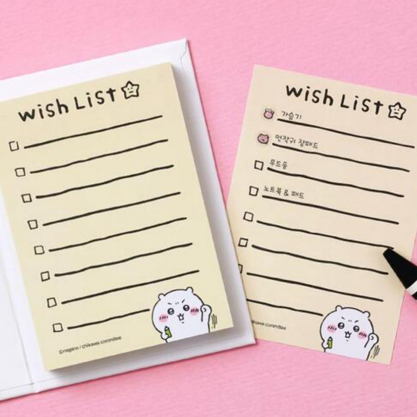 韓國限定 [Chiikawa] 吉伊卡哇 Wish List Book 條列清單便條冊 (附貼紙)