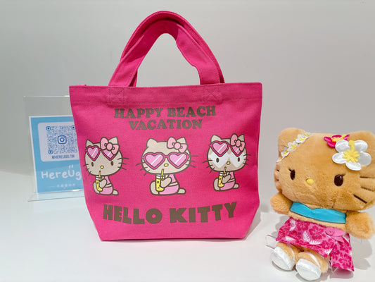 三麗鷗渡假限定｜Hello Kitty 帆布手提袋_桃紅墨鏡