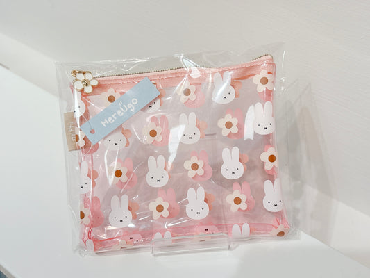 [Miffy] 米菲兔 米飛兔 透明小花PVC收納包（2色）