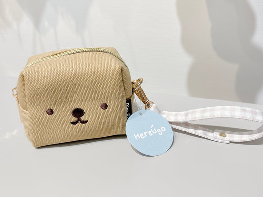 [Miffy] 米菲兔 米飛兔 帆布格紋掛繩立體小收納包（2色）